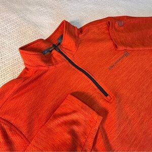 Free Country Men’s Size Large Orange 1/4 Zip Pullover Shirt  Gorpcore